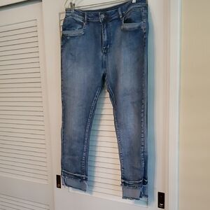 Coco + Carmen Distressed Blue Ankle Jeans